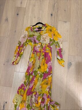 ASOS Vintage-Inspired Floral Maxi Dress - Yellow & Pink